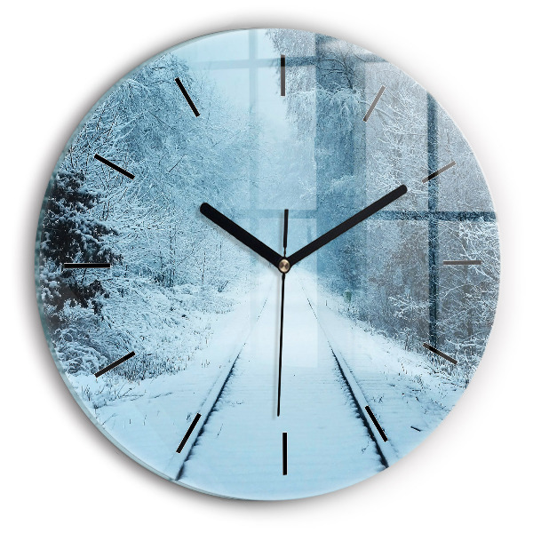 Horloge ronde Cerf sur les rails