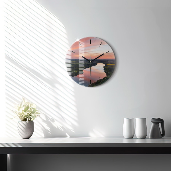 Horloge ronde Vue sur le lac