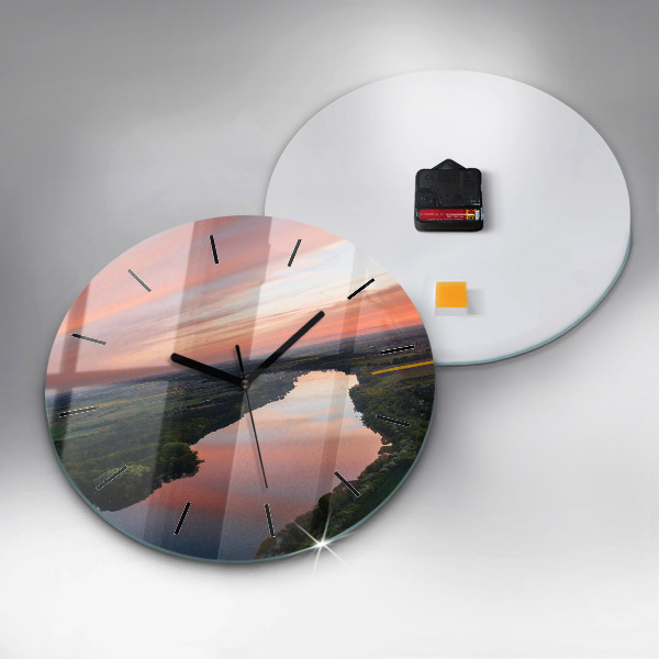 Horloge ronde Vue sur le lac