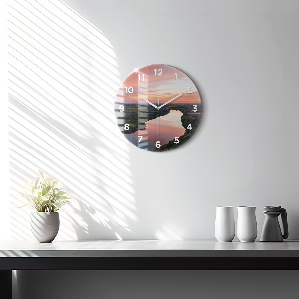 Horloge ronde Vue sur le lac
