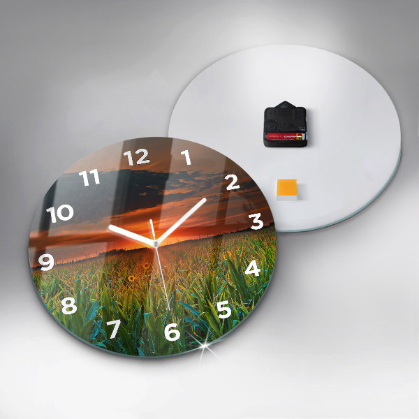 Horloge ronde Tournesols dans le pré