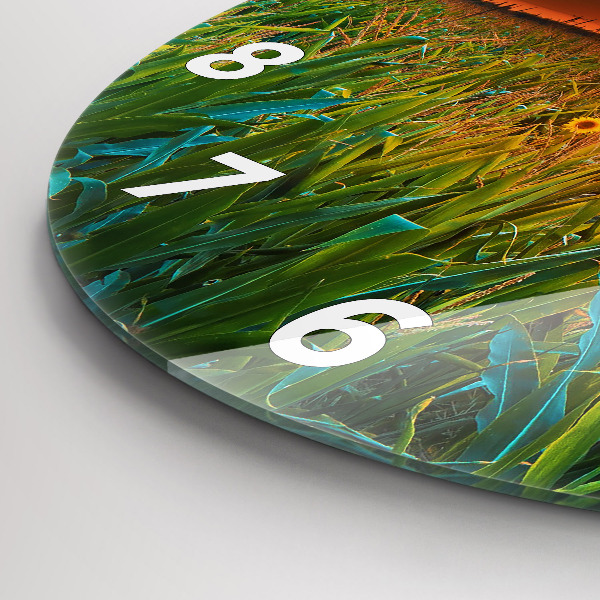 Horloge ronde Tournesols dans le pré