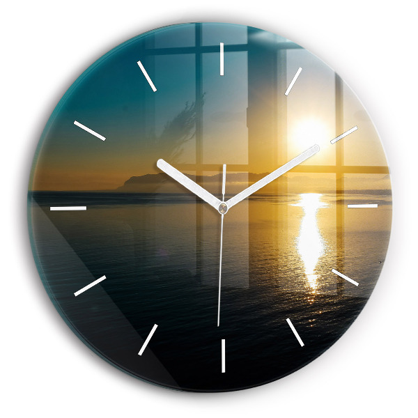 Horloge ronde Paysage au lever du soleil