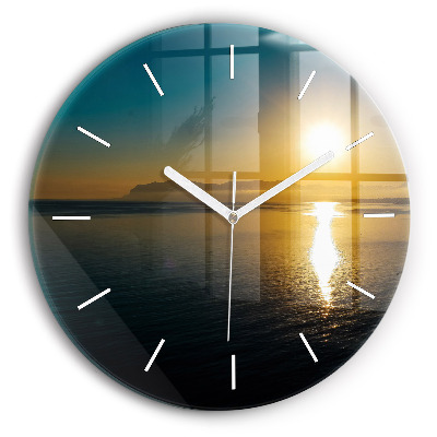 Horloge ronde Paysage au lever du soleil
