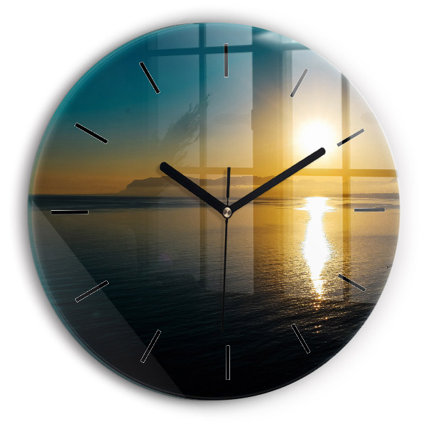 Horloge ronde Paysage au lever du soleil