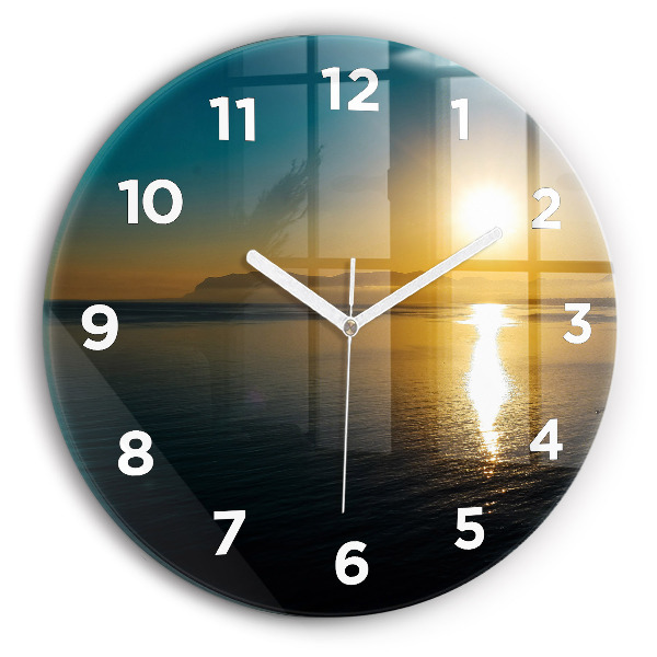 Horloge ronde Paysage au lever du soleil