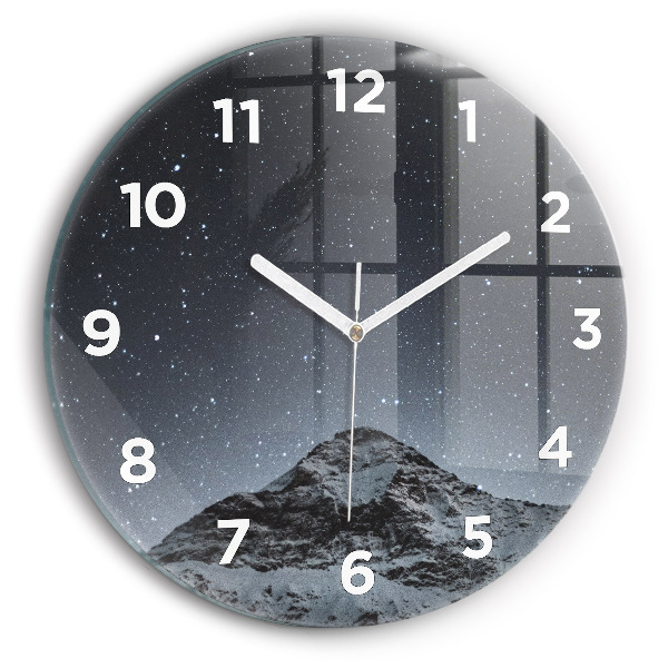 Horloge ronde Montagne sous les étoiles