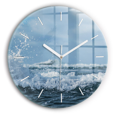 Horloge ronde Photo de vagues de la mer