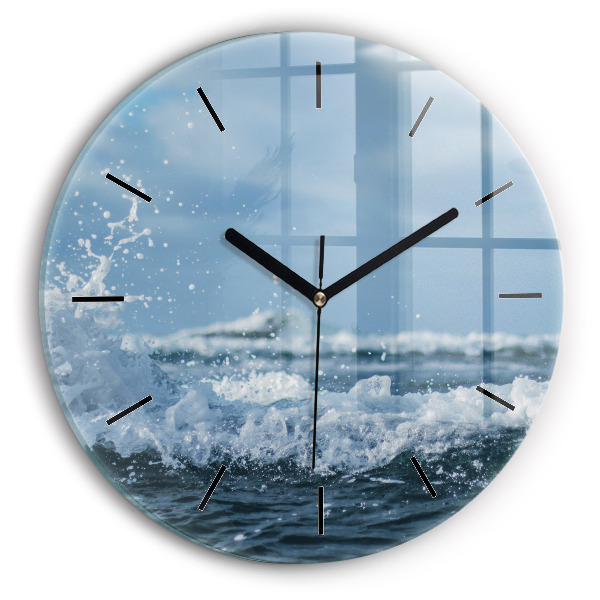 Horloge ronde Photo de vagues de la mer