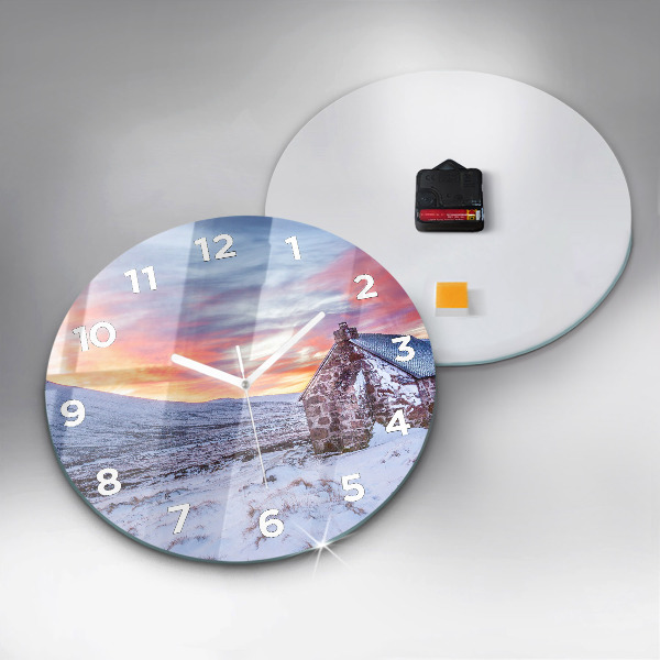 Horloge ronde Chalet à la montagne