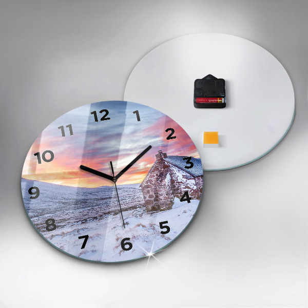 Horloge ronde Chalet à la montagne