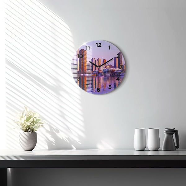 Horloge ronde Vue des gratte-ciels des États-Unis