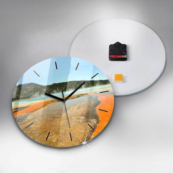 Horloge ronde Lac avec montagnes