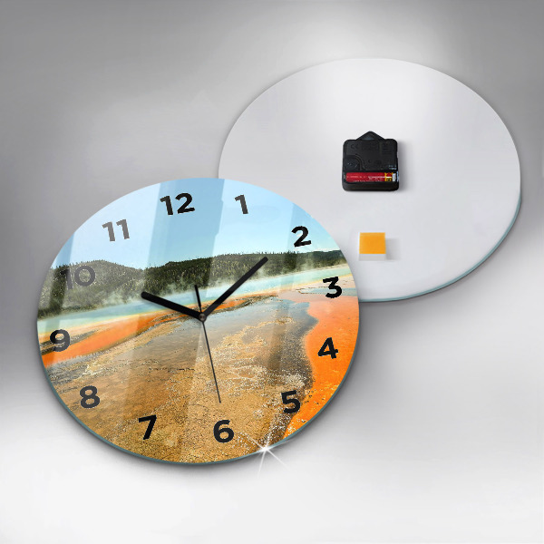 Horloge ronde Lac avec montagnes