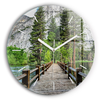 Horloge ronde Pont en bois de Yosemite