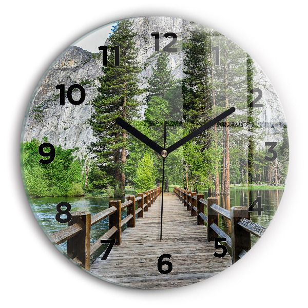 Horloge ronde Pont en bois de Yosemite