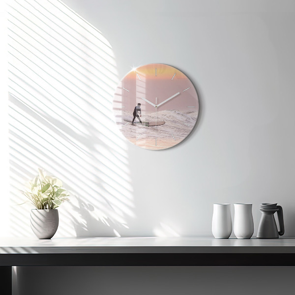 Horloge ronde Surfeur à Hawaï