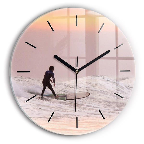 Horloge ronde Surfeur à Hawaï