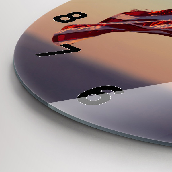 Horloge ronde Drapeau des États-Unis flottant