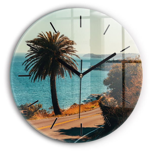 Horloge ronde Palmiers à Malibu