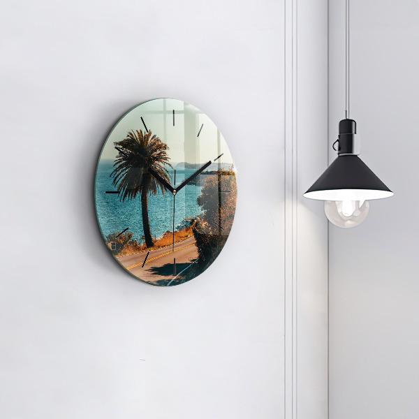 Horloge ronde Palmiers à Malibu