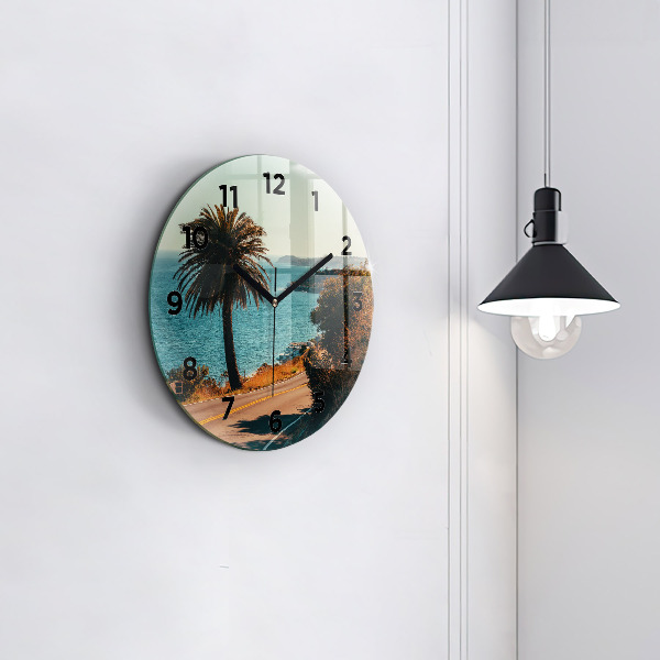 Horloge ronde Palmiers à Malibu