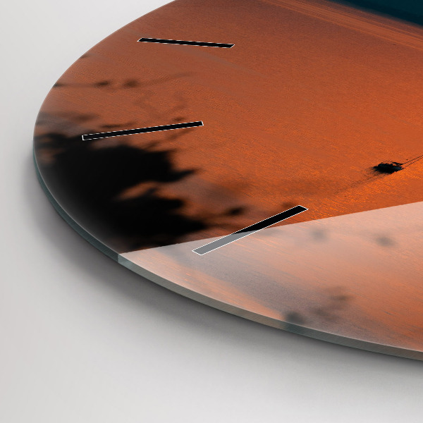 Horloge ronde Le lac Balaton le soir