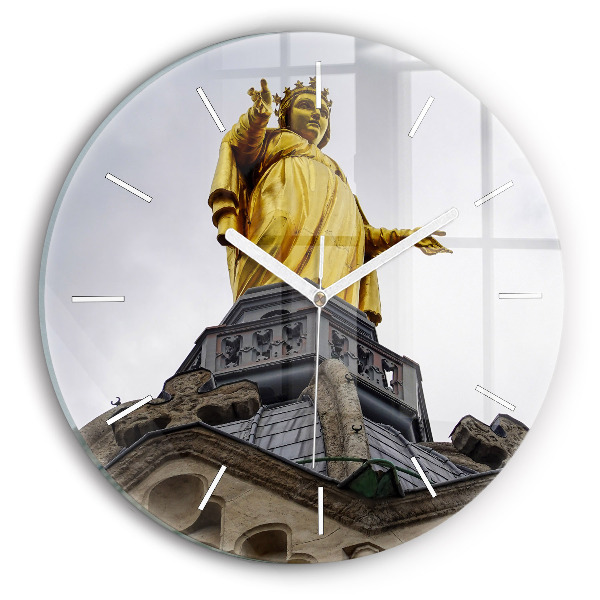 Horloge ronde Statue de la Vierge Marie à Lyon