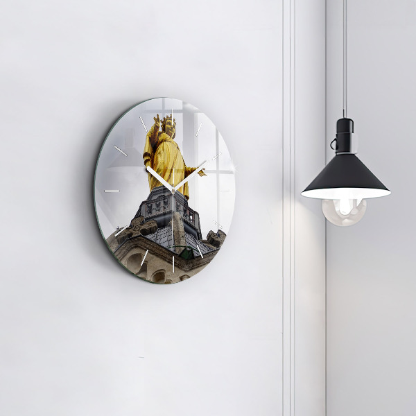 Horloge ronde Statue de la Vierge Marie à Lyon