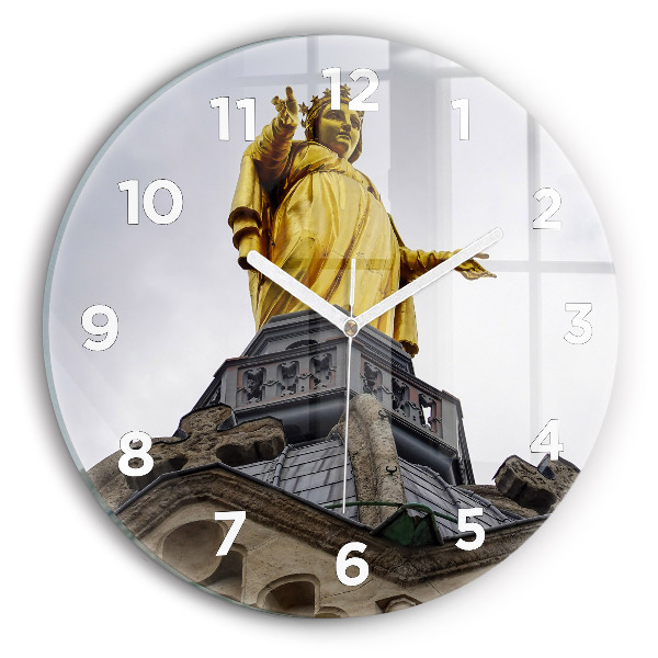 Horloge ronde Statue de la Vierge Marie à Lyon