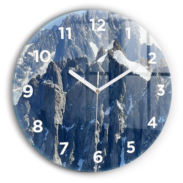 Horloge ronde Les Alpes en hiver