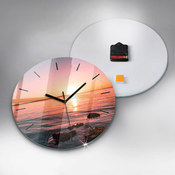 Horloge ronde Rochers au coucher du soleil