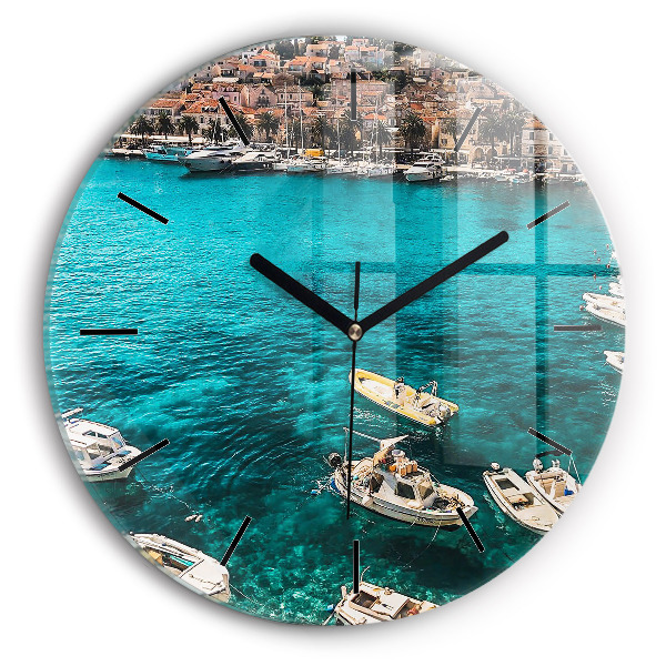 Horloge ronde Bateaux en Croatie