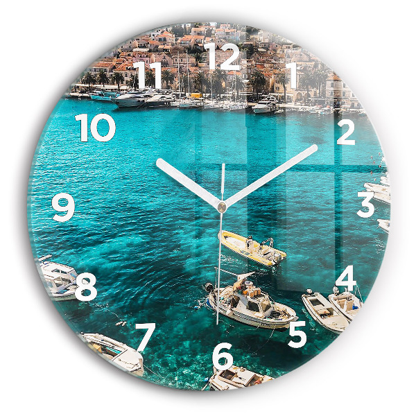 Horloge ronde Bateaux en Croatie