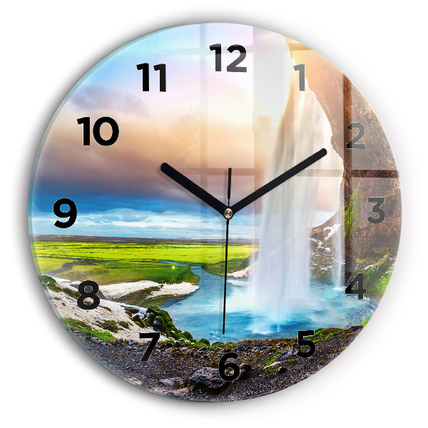 Horloge ronde Cascade en Islande