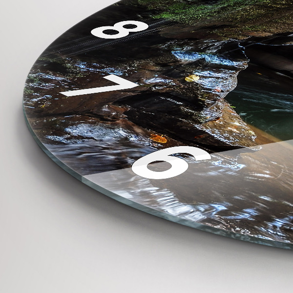 Horloge ronde 'Cascade et rochers d''Islande'