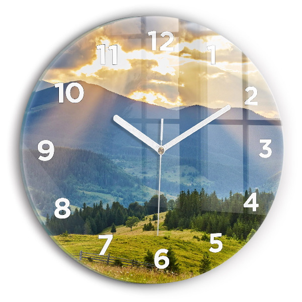 Horloge ronde Paysage avec forêts