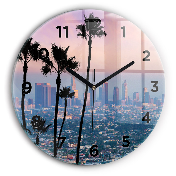 Horloge ronde Coucher de soleil à Los Angeles