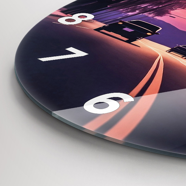 Horloge ronde Coucher de soleil à Los Angeles