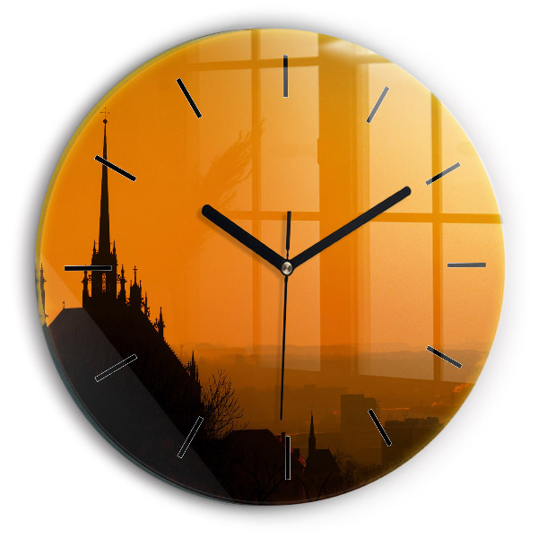 Pendule murale ronde Vue de la cathédrale de Brno