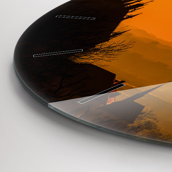 Pendule murale ronde Vue de la cathédrale de Brno