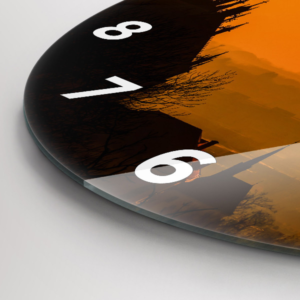 Pendule murale ronde Vue de la cathédrale de Brno