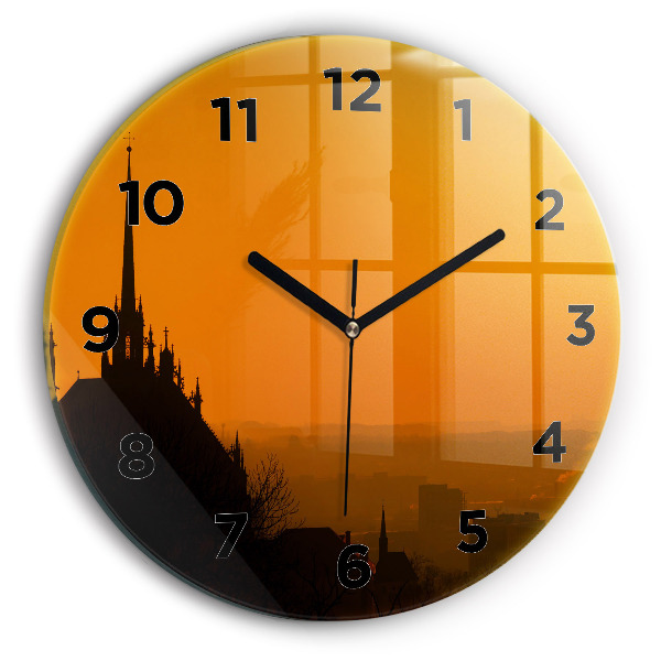 Pendule murale ronde Vue de la cathédrale de Brno