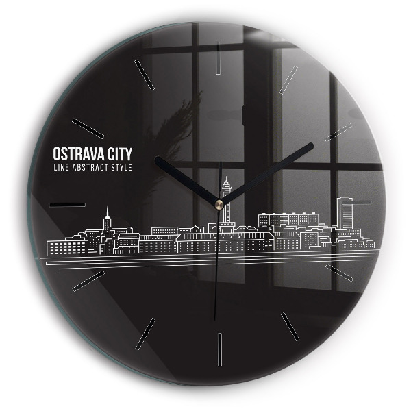 Horloge ronde 'Dessin de la ville d''Ostrava'