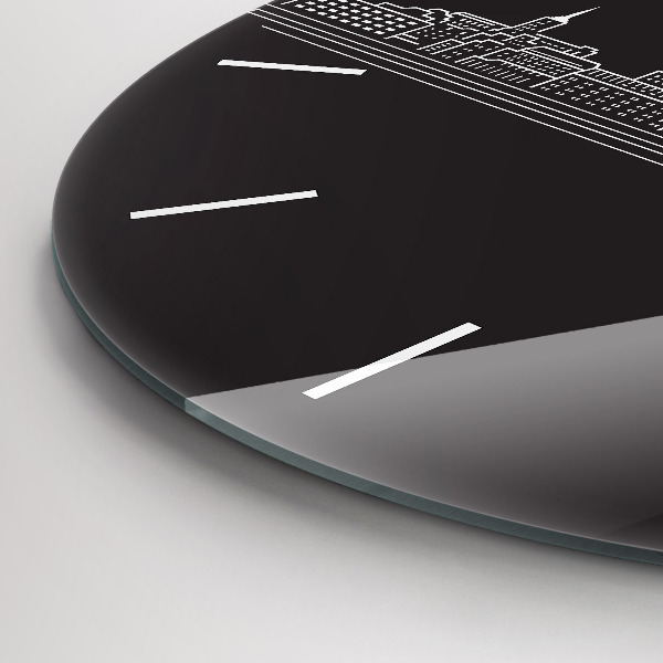 Horloge ronde 'Dessin de la ville d''Ostrava'