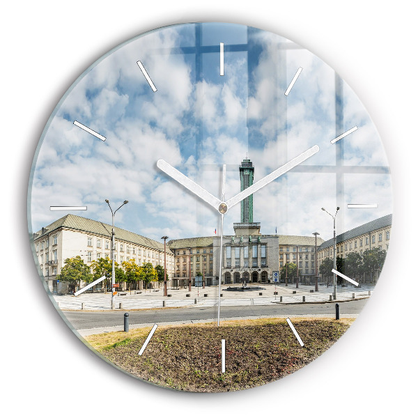 Pendule murale ronde 'Panorama de la ville d''Ostrava'