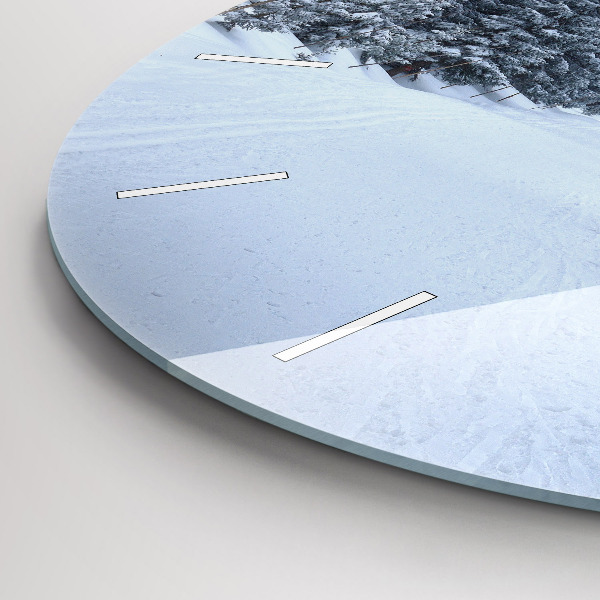 Horloge ronde Les monts des Géants tchèques en hiver