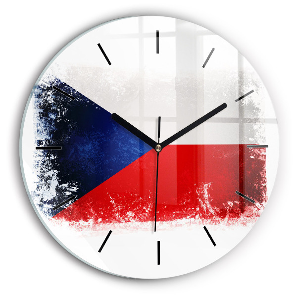 Horloge ronde drapeau tchèque