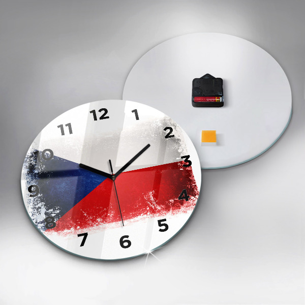 Horloge ronde drapeau tchèque