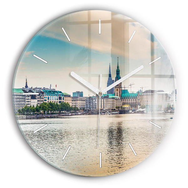 Horloge ronde Binnenalster à Hambourg
